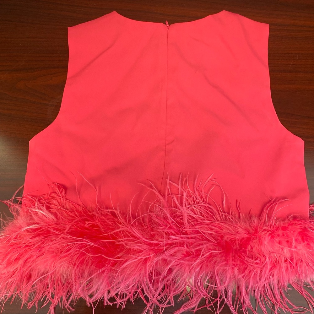 Pink feather top - Picture 4 of 5